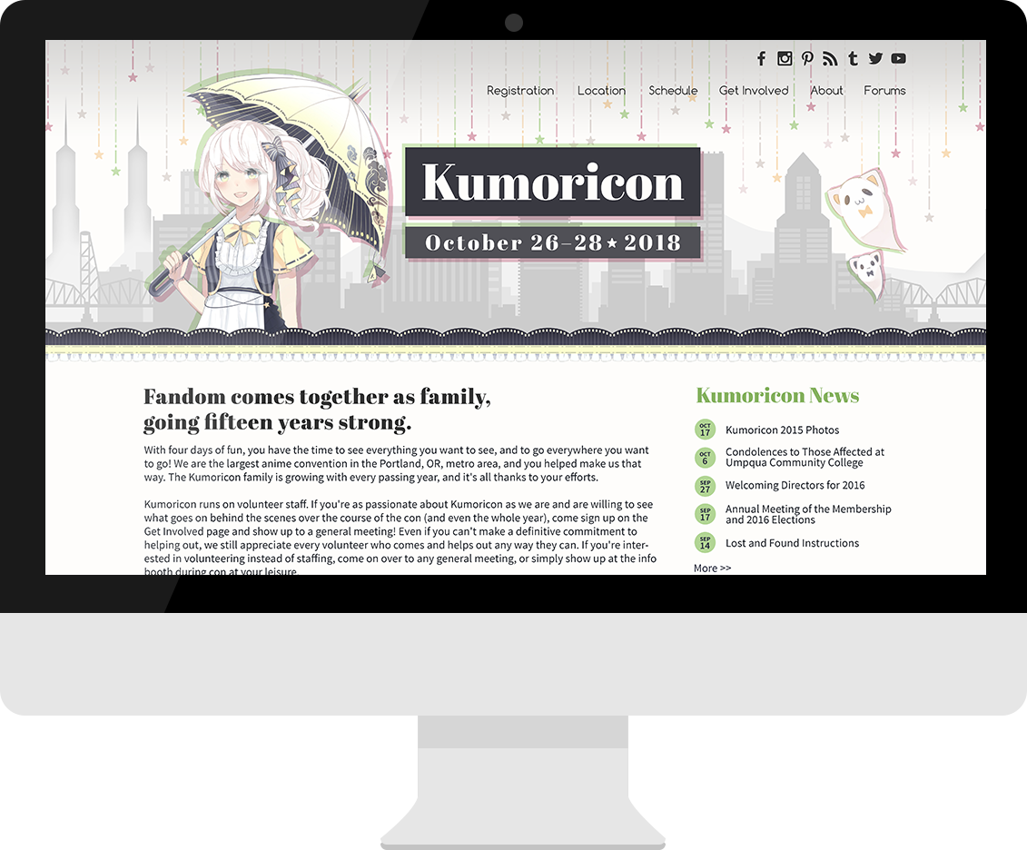 Kumoricon desktop website